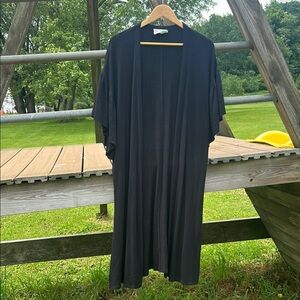 Anthropologie Saturday Sunday long line ruffle sleeve cardigan top size M/L